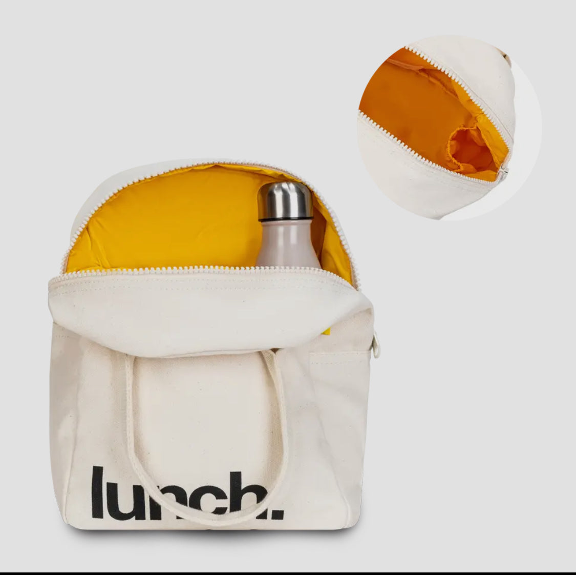 Fluf zipper lunch bag-Natural