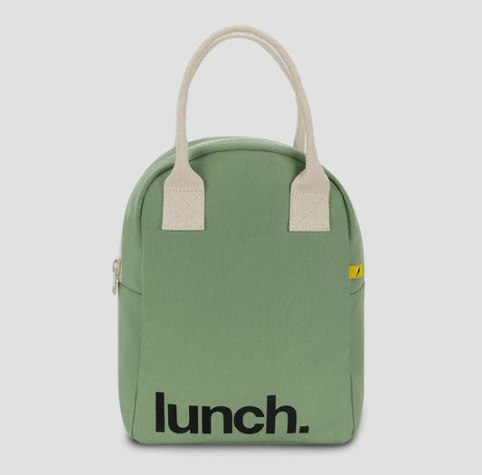 Fluf zipper lunch bag-Moss Green