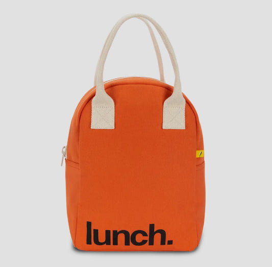 Fluf zipper lunch bag-Tiger Lily Orange