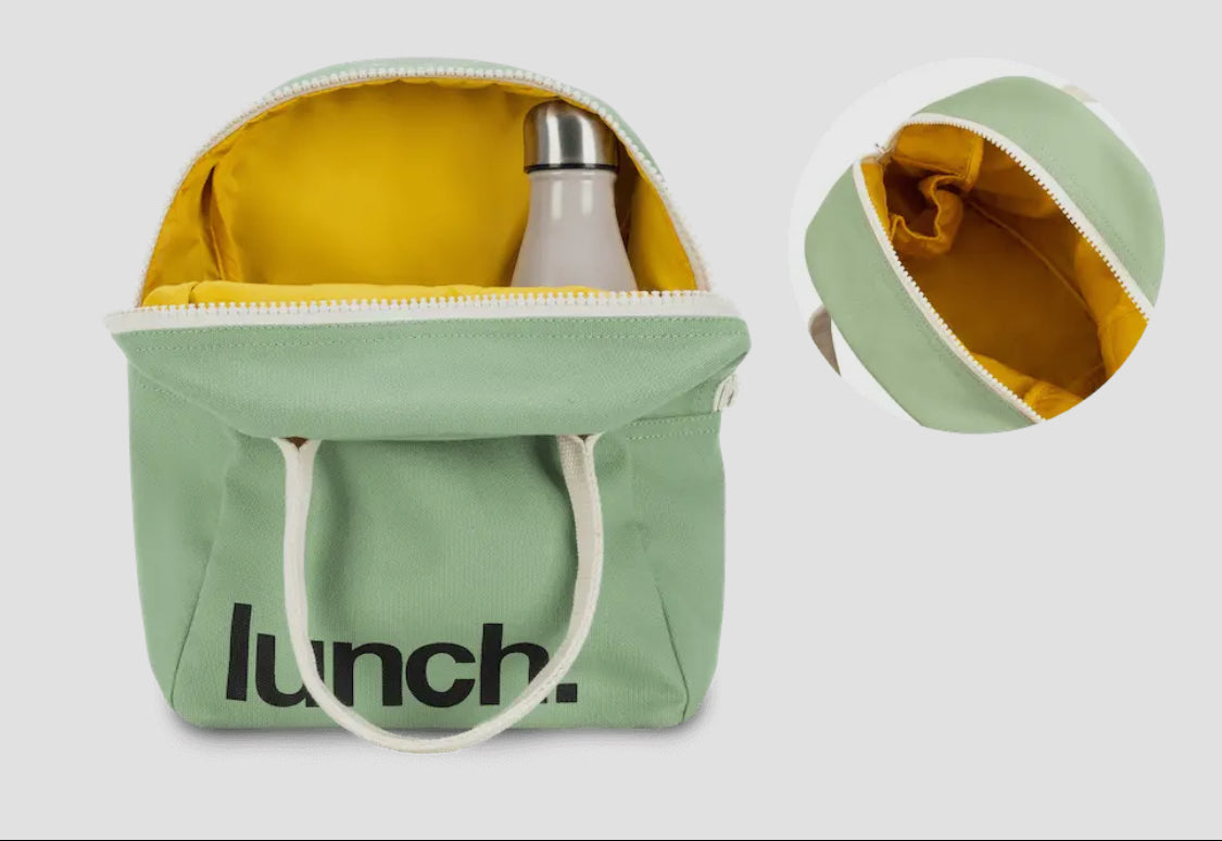 Fluf zipper lunch bag-Moss Green