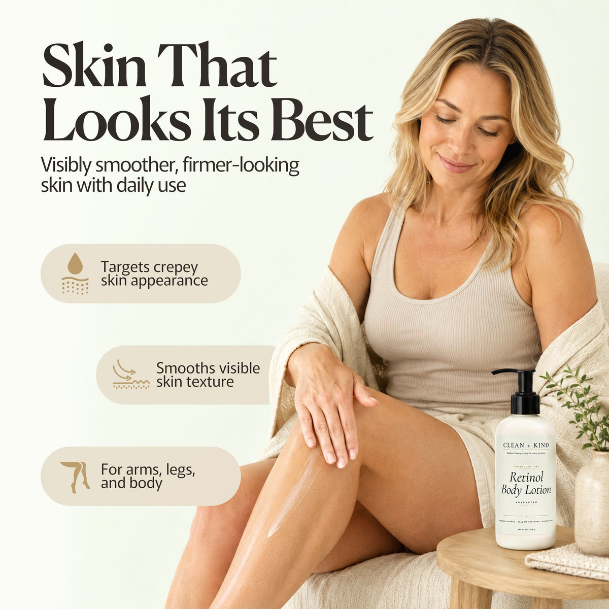 Clean + Kind Retinol Body Lotion, 8 oz
